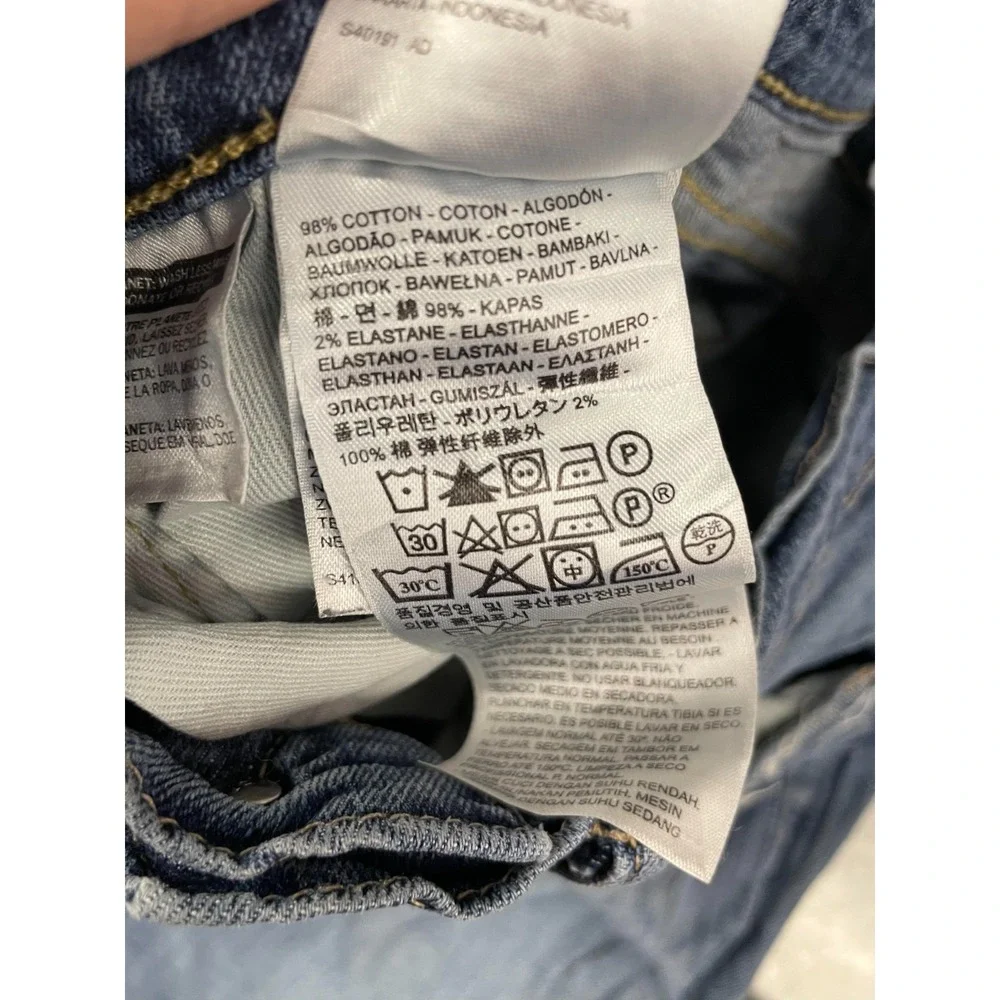 Levis 511 Jeans Mens 29X30 Blue‎ Medium Wash Denim Slim Straight Leg Distressed